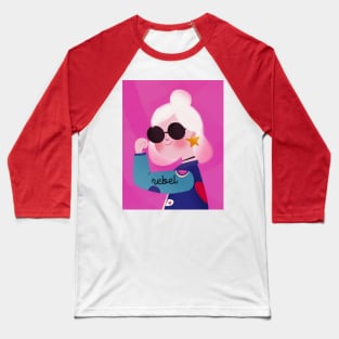 Rebel girl cute portrait Baseball T-Shirt